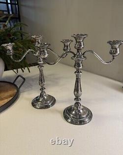 Alvin Sterling Silver Candelabra Pair Vintage S-164