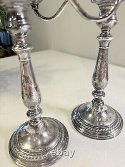 Alvin Sterling Silver Candelabra Pair Vintage S-164