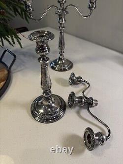 Alvin Sterling Silver Candelabra Pair Vintage S-164