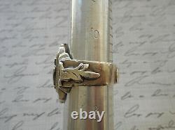 Amazing Bold Oxidized Sterling Silver Romantic Couple Vintage Ring 4911E