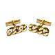Amazing Vintage Cuff Links 18k Yellow Gold Over With Chain For Men's 1pair Rare