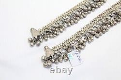 Anklet Pair Solid Silver Anklets Ankle Tribal Feet Vintage Ethnic Women F663