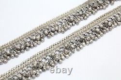 Anklet Pair Solid Silver Anklets Ankle Tribal Feet Vintage Ethnic Women F663