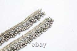 Anklet Pair Solid Silver Anklets Ankle Tribal Feet Vintage Ethnic Women F663