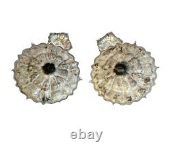 Antique 12 Silverplate Acanthus Leaf Candlesticks with Drip Plates and Bobeche