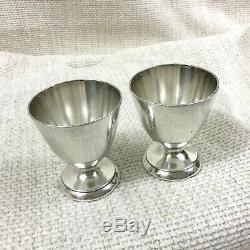 Antique Christofle Silver Plated Egg Cups Cup Pair Vintage French Art Deco
