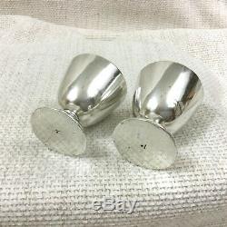 Antique Christofle Silver Plated Egg Cups Cup Pair Vintage French Art Deco