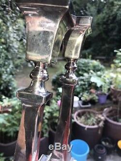 Antique Or Vintage Pair Of Solid Silver Candlestick London 1971 SCRAP Is 564 Gra