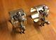Antique Pair Of Vintage Silver Plated Figurative Kids Napkin Holder Rings Nm