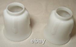 Antique Porcelain Sconce Pair Vtg Light Fixture Art Deco Ceramic Silver USA #B35