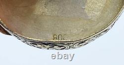 Antique Vintage 800 Silver & Enamel Snuff Pill Box with Scenic Courting Couple