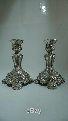 Antique Vintage Beautiful 227 Grams Silver 925 Pair of Candle Stick Holders