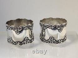 Antique Vintage GORHAM SILVER Sterling Napkin Ring Pair #32345 (1) Mono Willis