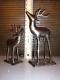 Antique Vintage Large Silverplated Metal Pair Of Deer