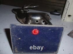 Antique Vintage Large Silverplated Metal Pair of Deer