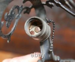 Antique Vintage Light Wall Sconce Pair Arts Crafts Tudor Gothic silver lamps