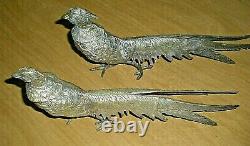 Antique/Vintage Pair of Brass/Spelter Male/Female Pheasants, Excellent Condition