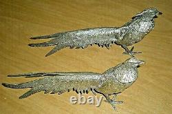 Antique/Vintage Pair of Brass/Spelter Male/Female Pheasants, Excellent Condition