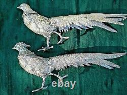 Antique/Vintage Pair of Brass/Spelter Male/Female Pheasants, Excellent Condition