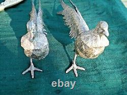 Antique/Vintage Pair of Brass/Spelter Male/Female Pheasants, Excellent Condition