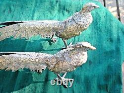 Antique/Vintage Pair of Brass/Spelter Male/Female Pheasants, Excellent Condition