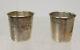 Antique Vintage Pair Of Sterling Silver Thimble Shot Glasses Only A Thimble Full