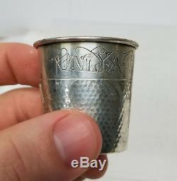 Antique Vintage Pair of Sterling Silver Thimble Shot Glasses Only a Thimble Full