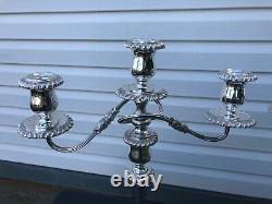 Antique Vintage Rare Pair Crescent Candelabras and Candlesticks Silver Plated