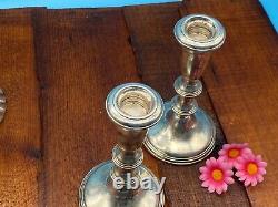 Antique Vintage Sterling Silver 925 Pair of Candlesticks/Holders 661g