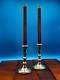 Antique Vintage Weighted Sterling Silver 925 Pair Of Candlesticks/holders 661g