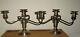 Antique Vintage S Kirk & Son Sterling Silver Pair 3 Light Candelabra Weighted