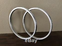 Araya 7x NOS Silver 20x1.75 36H Vintage Old School BMX Rim Hoop Wheel Set Pair