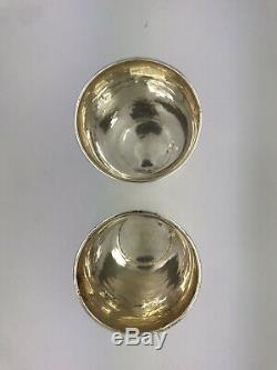 Arthur Stone Vintage Pair Sterling Silver Mint Julep Cups Hand Hammered No Mono