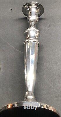 Beautiful Ant. Pair Of 12.5 19th Century Sheffield Plate Silver Candle Holders