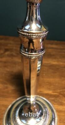 Beautiful Ant. Pair Of 12.5 19th Century Sheffield Plate Silver Candle Holders