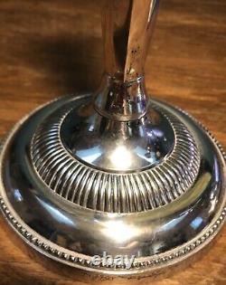 Beautiful Ant. Pair Of 12.5 19th Century Sheffield Plate Silver Candle Holders