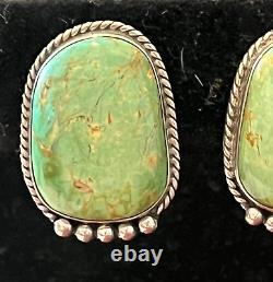 Beautiful Pair of Vintage Native American Indian Sterling Silver and Turquoise P