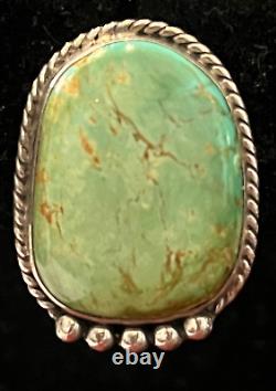 Beautiful Pair of Vintage Native American Indian Sterling Silver and Turquoise P