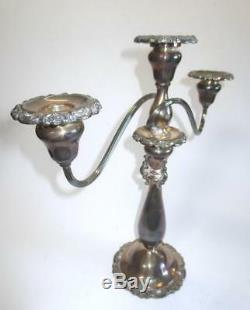 Beautiful Pair of Vintage Wallace Baroque 3 arm Silver Plate Candelabras 14