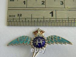 Beautiful Rare Pair Of Vintage Raf Wings Silver And Enamel Cufflinks