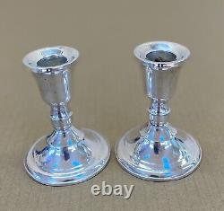 Beautiful Vintage Pair Of Dutchin Sterling Candlesticks Candle Holders