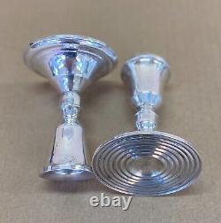 Beautiful Vintage Pair Of Dutchin Sterling Candlesticks Candle Holders