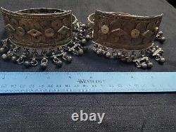 Beautiful Vintage Pair of Silver Egyptian Zar Armlets or Bracelets