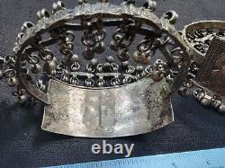 Beautiful Vintage Pair of Silver Egyptian Zar Armlets or Bracelets