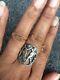 Beautiful Vtg Art Nouveau Cini Sterling Silver 925 Couple Ring Size 8.5