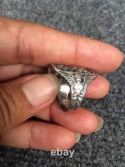 Beautiful vtg art nouveau Cini sterling silver 925 couple Ring Size 8.5