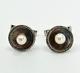 Black Mop Sterling Silver Akoya Saltwater Cultured Pearl Cufflinks Vintage Japan