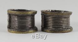 Brass and Silver Banjara Bracelet Pair/ Vintage Gujarat