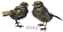 Buccellati, A Pair of Sparrows, Vintage Italian Silver Sculptures, ca. 1960s