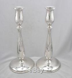 CARTIER Vintage STERLING Silver 9 Tall Pair of CANDLESTICKS Candle Holder #377